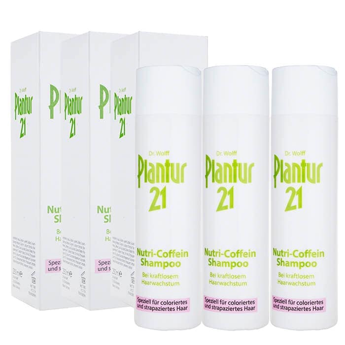 プラントール21 ヌトリカフェインシャンプー 250ml 3本 ニュートリカフェインシャンプー Plantur21 ノンシリコン 海外発送　日時指定不可　ヤマト国際便発送