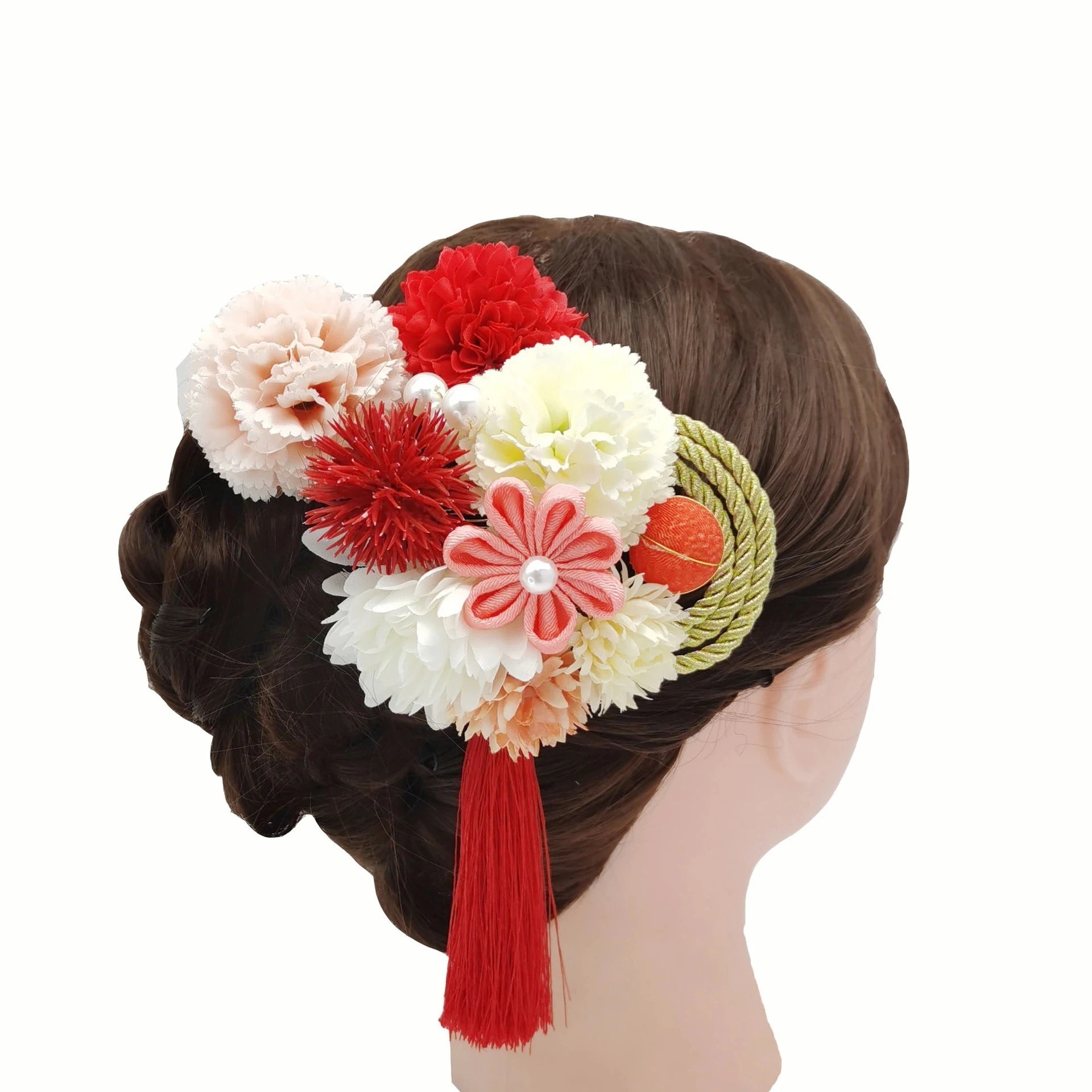 DRISHME髪飾り 着物髪飾りセット クリップ 卒業式髪飾り 和装浴衣 成人式 七五三 C