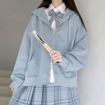 数量限定 日系ゆったりカーディガンJKカーディガン制服学院ファスナーコート女性春秋薄手カシミヤ学生ファッションINS