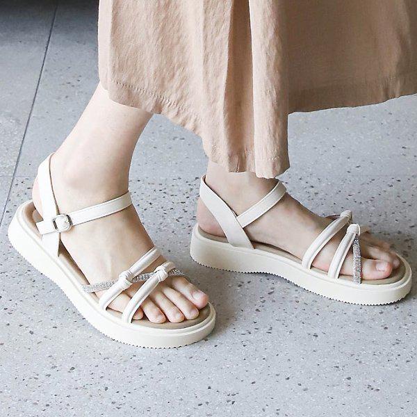 シューズビーズストラップ太ヒール女性レディース夏サンダル2.5cm sjlux 5350_P397892285