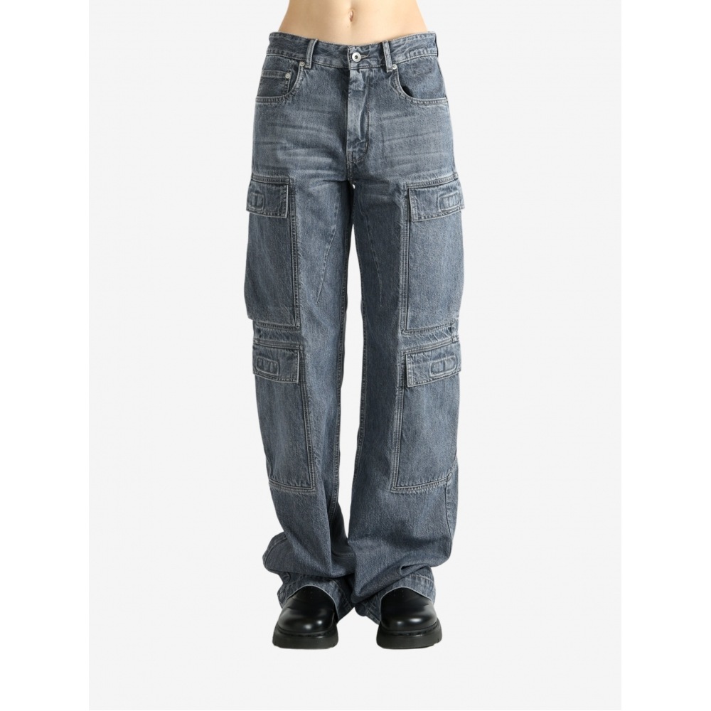 リックオーウェンズ DRKSHDW ダブルカーゴジーンズ DS02E7308 DGY 58