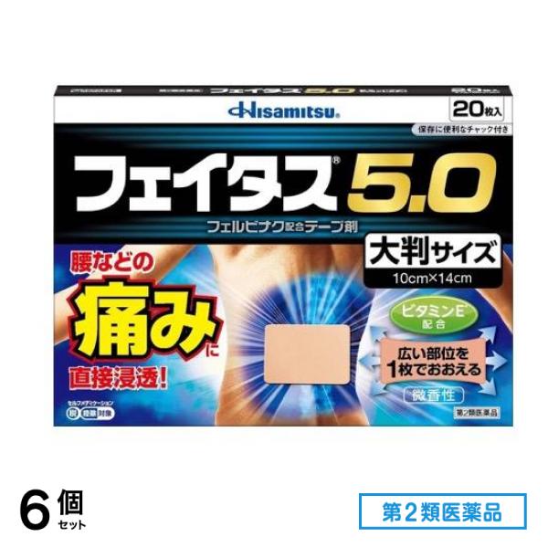 第２類医薬品 フェイタス5.0 大判サイズ 20枚 6個セット