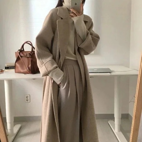 大人っぽチェスターコート冬アウター 韓国ファッションラシャ コート 気質 ゆったり ロングコート 通勤 トレンチコートAWアウター大人っぽチェスターコート チェスターコート トレンチコート
