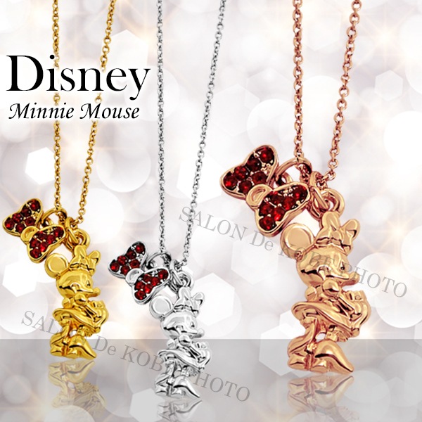 24金加工 ミニー ちゃん ネックレスディズニー スワロフスキー 最上の品質な 大人ディズニー ギフト プレゼント リボン アクセサリー レディース