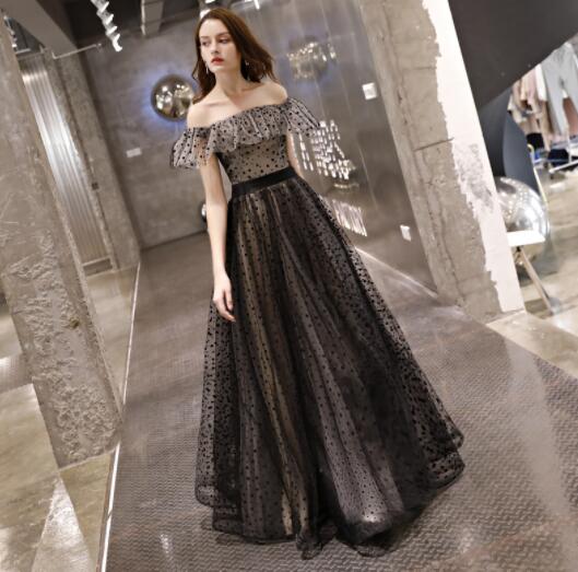 パーティードレス　オフショルダー　黒　ロングドレス　ワンピース　二次会　結婚式　大きいサイズ　披露宴