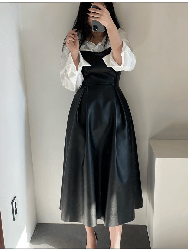 [belt set] cat leather long op