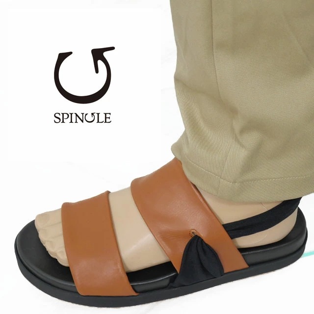 スピングル ラゴンマ サンダル メンズ コラボ ストラップサンダル 日本製 コンフォートサンダル メイドインジャパン レザーサンダル キャメル 本革 靴 ブラウン SP-1708
