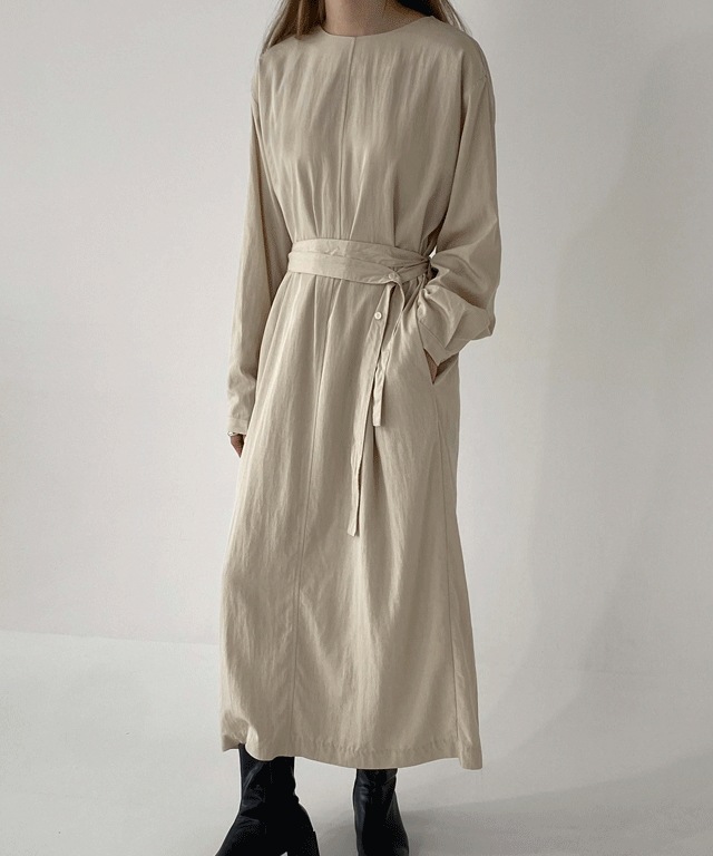 [21FW] マキシ ベルト ロング ワンピース