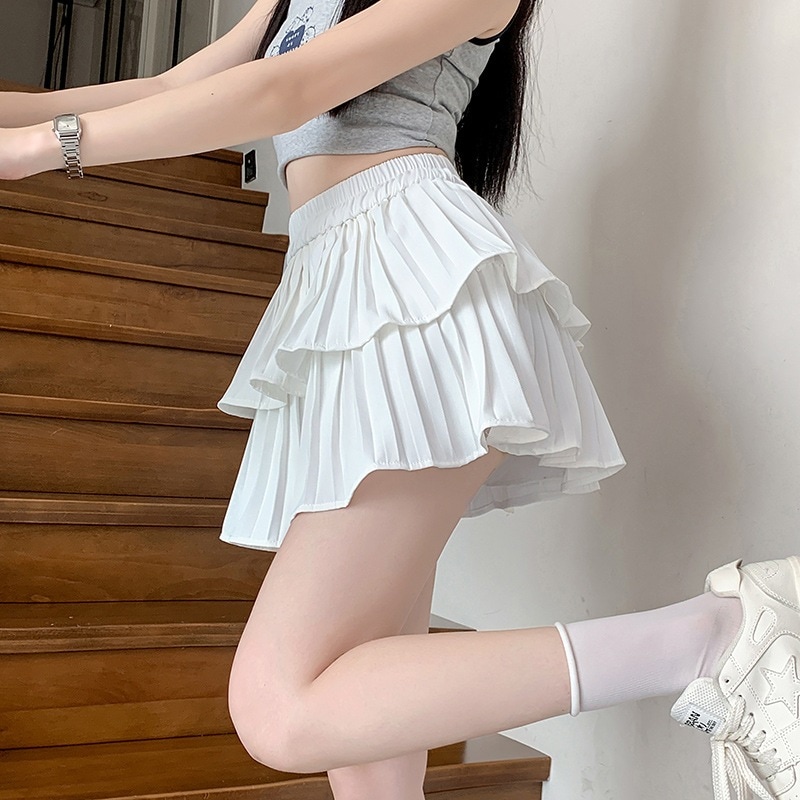 【1つ買うと10つ無料】腫れたスカート純粋なプリーツケーキ ラインの小さな露出スカート 37,961円