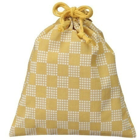 和風柄巾着袋　市松柄　イエロー　210×260mm　50枚【メーカー直送・代引き不可・時間指定不可・沖縄北海道離島不可】