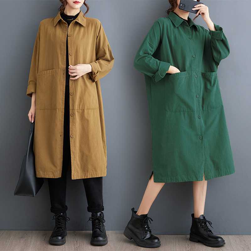 レディース 体型カバー 大きいサイズ メガ割 カーディガン 2025秋 シャツワンピース 「ファットガール」 ロングシャツ 4,329円