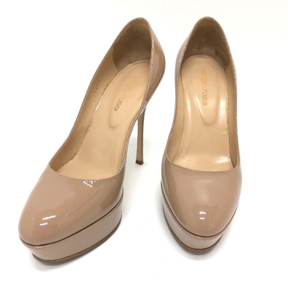Sergio Rossi セルジオロッシ パンプス A75450 ピンヒール エナメル ベージュ 11,396円