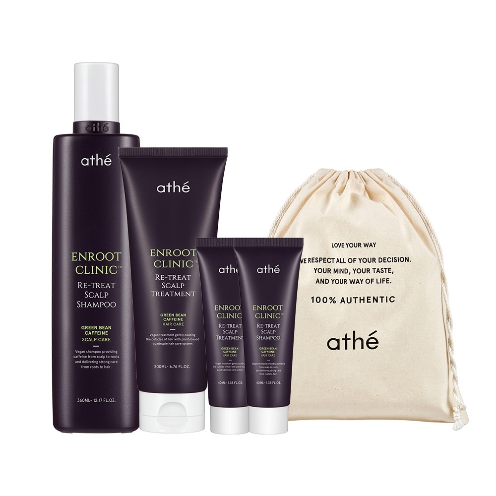 【ビーガン脱毛緩和シャンプー】アテアンルートクリニックリトリートスカルフヘア2種セット（シャンプー360ml+トリートメント200ml）