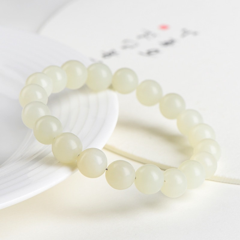 天然水晶天然和天翡翠ハニーウォーターボールブレスレットbisongouホータン白翡翠ブレスレット工場直接販売
