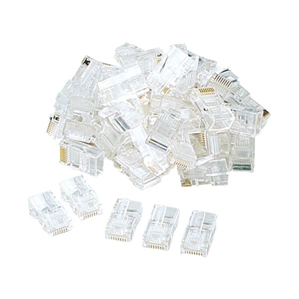 (まとめ) サンワサプライ RJ-45コネクタより線用 ADT-RJ45-50 1セット(50個) (×5セット)