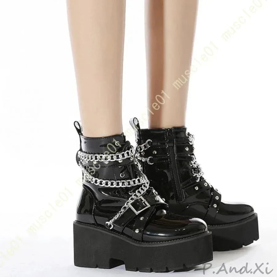 歩きやすい 厚底ブーツ レディース ショートブーツ 黒 ヒールブーツ ハイヒール 厚底靴 地雷系 靴 厚底シューズ 厚底ぶーつ 厚底 ゴスロリ 靴 アンクルブーツ591今すぐ購入