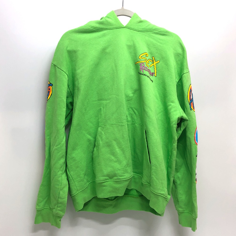 パーカー 21AW MATTY BOY PPO SEXRCD GRN HD PLVR セックスレコード クロムハーツ×マッティボーイ プルオーバー フーディスウェット パーカー コットン グリーン