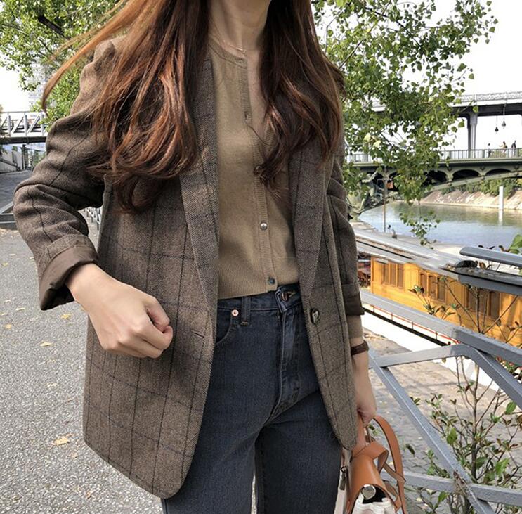 【本日限定】グレンチェック柄テーラードジャケット スプリングコート　ライトアウター　羽織り フォーマル オフィス　春　秋　ビジネス　レディース　通勤　フォーマルジャケット　シンプル　上着　大人