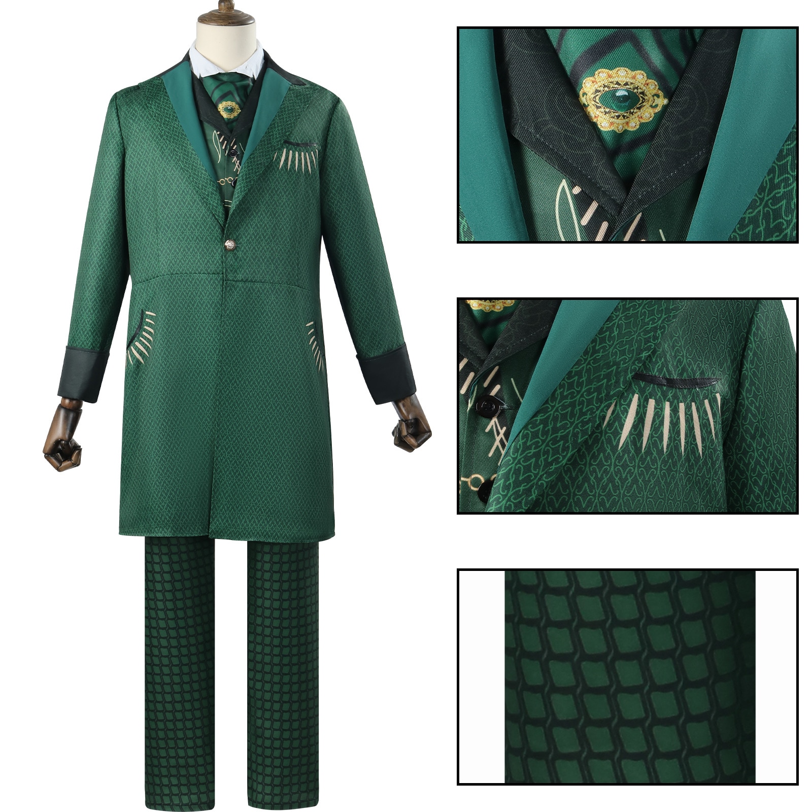 ハロウィン漫多魔法悪魔女コスプレオズ国大魔法使いグリーンスーツコスプレハロウィンコスチューム