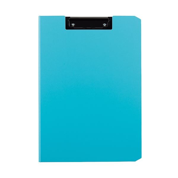 （まとめ）TANOSEE クリップファイルA4タテ ライトブルー 1枚 (×10セット)