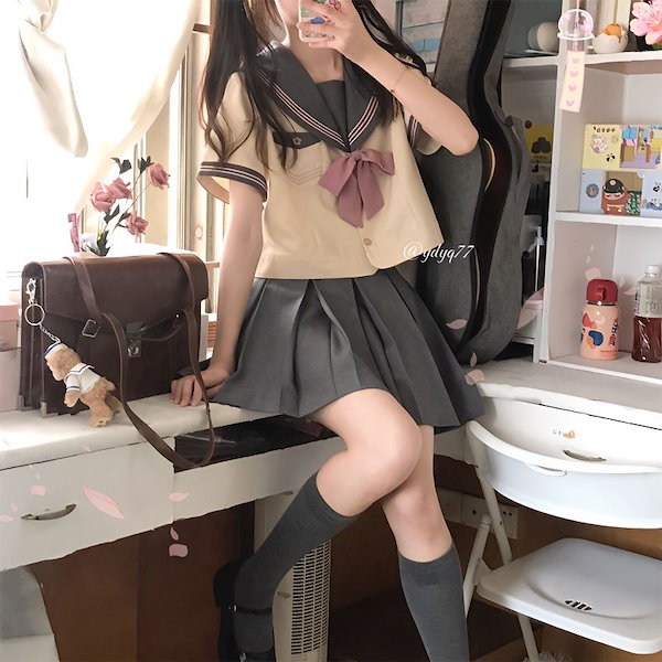 Qoo10] セーラー服 JK制服 上下セット 長袖