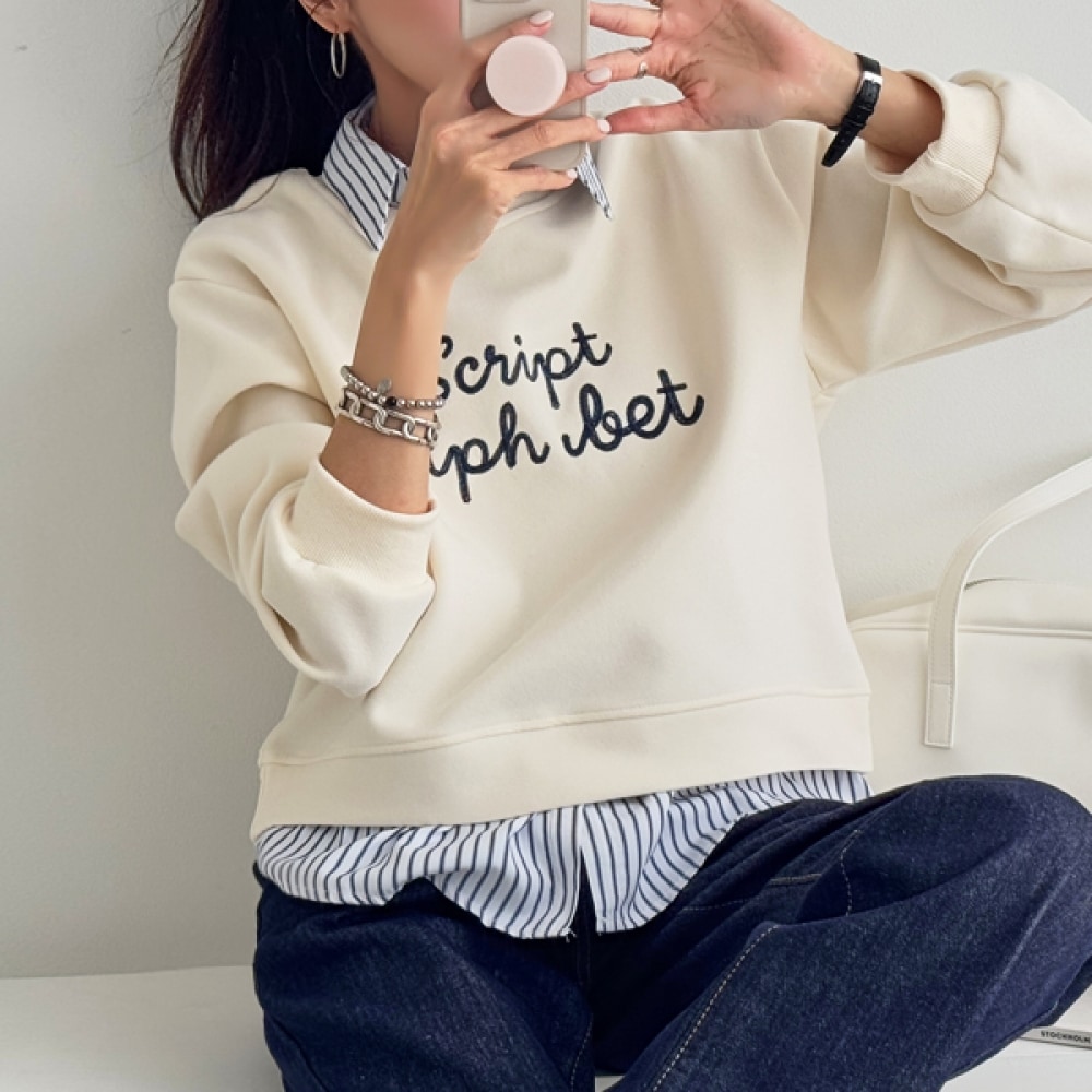 (NAK21) センシブルカラーレイヤードルックスウェットシャツ DM51-T-25