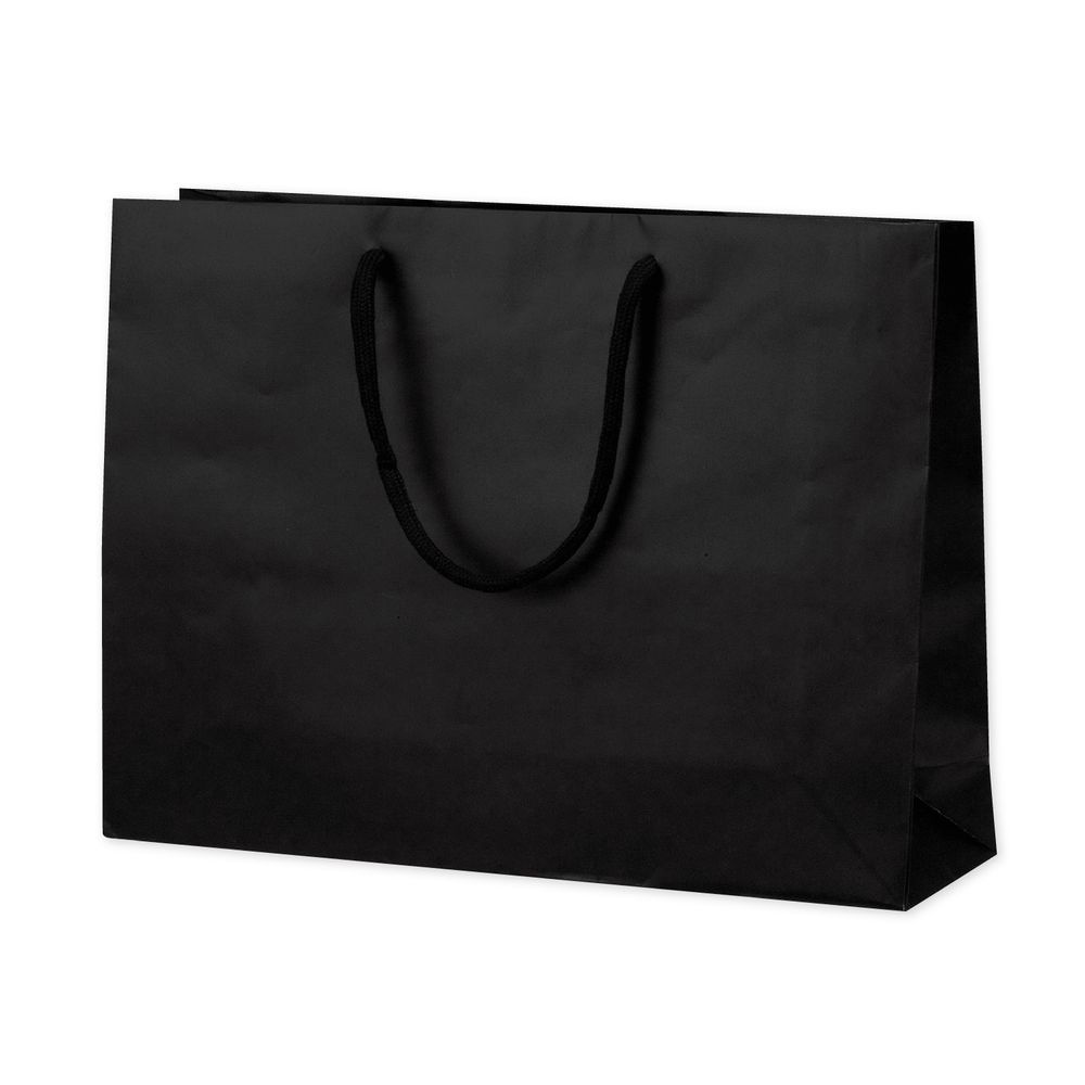 （まとめ買い）ササガワ 手提げ袋 マットブラック 幅450xマチ120x高さ330mm 1枚入 50-6821 [x10]