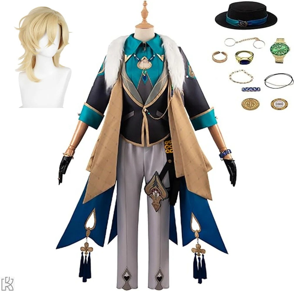 崩壊スターレイル アベンチュリン コスプレ衣装 ウイッグ 指輪ブレスレット付き 豪華版 舞台服 イベンド 変装 仮装 プレゼント 演出服 祭り仮装