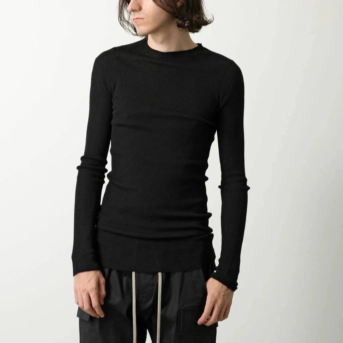 Rick Owens リックオウエンス ニット RU02D6637 RIBM メンズ ウール クルーネック リブニット バックライン トップス 長袖 09/BL