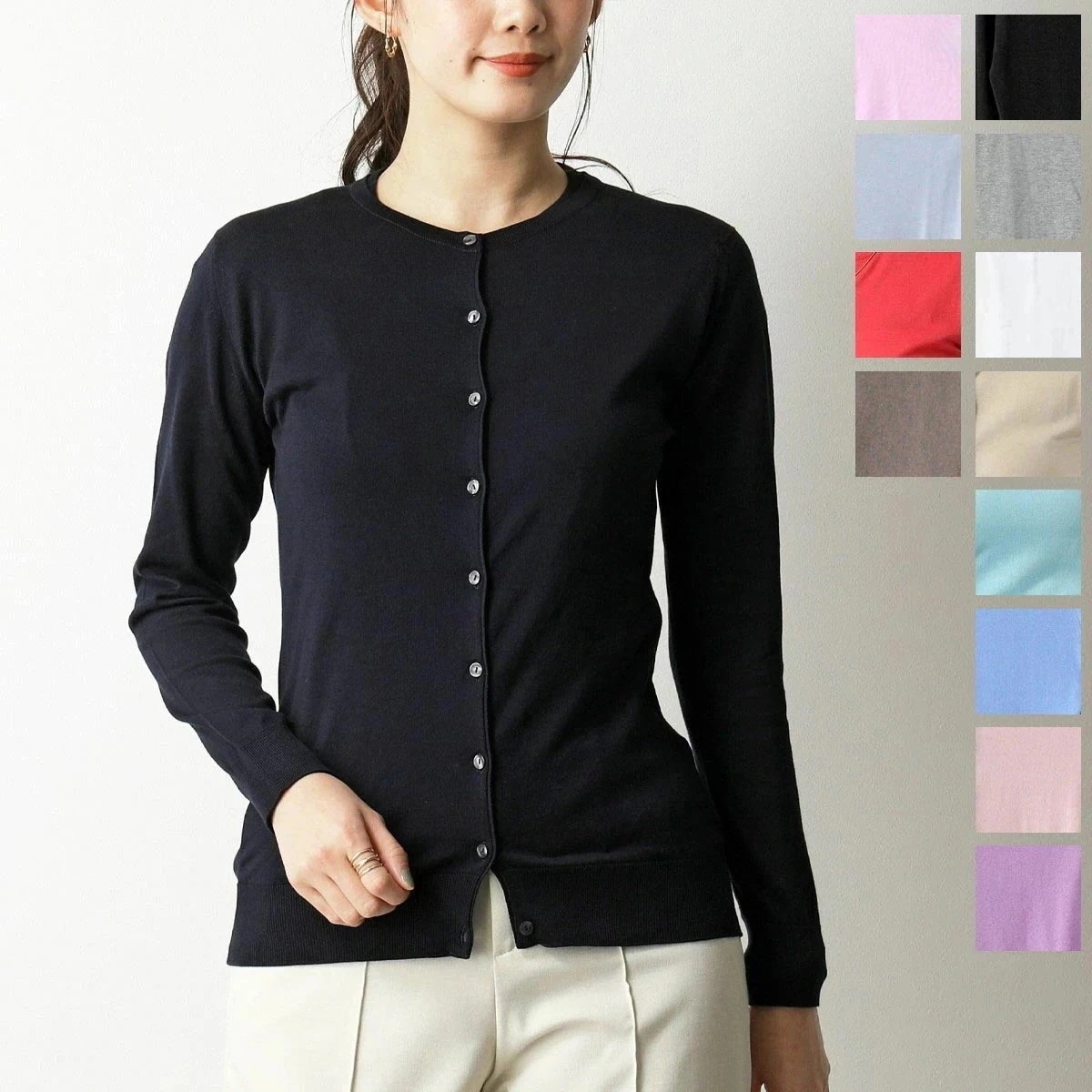 JOHN SMEDLEY ジョンスメドレー ISLINGTON SLIM FIT レディース 長袖 カーディガン ニット セーター シーアイランドコットン アン 【mega】