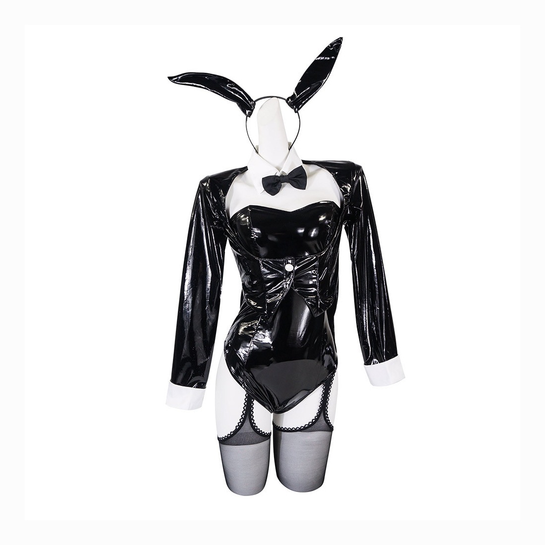 バニー 喜多川海夢 コスプレ衣装 バニーガール ウサ耳 尾付き PUレザー 撮影用 コスプレ用衣装 コスチューム 仮装 ハロウィンコスチューム