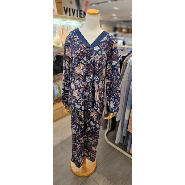 ポリ起毛フラワー捺染ソリッド女性セット室内着EZ1948EZ1948P