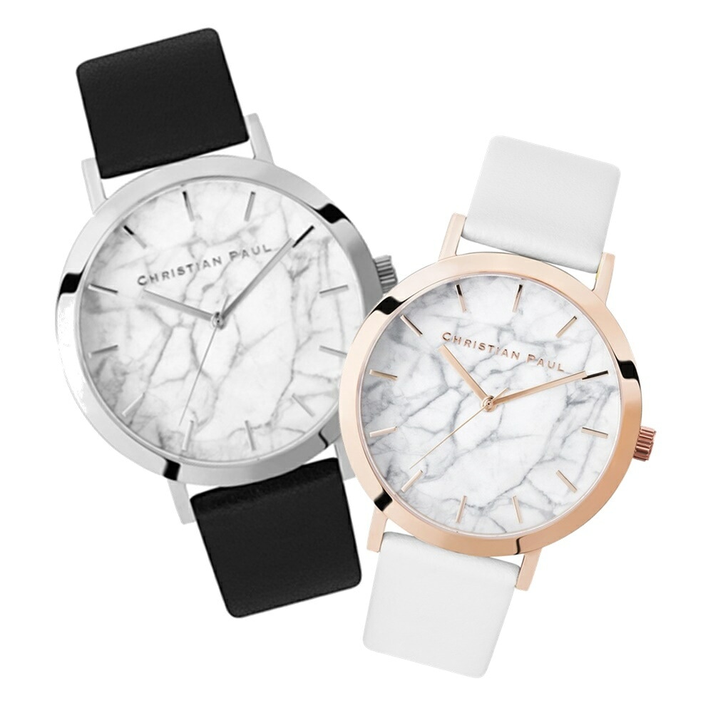 日本正規品 クリスチャンポール ペアウォッチ ペア 腕時計 手表 ブラック ホワイト 革ベルト レザー カップル お揃い プレゼント ペア腕時計 大人 両親 夫婦 誕生日 結婚式 結婚記念日 プレゼン
