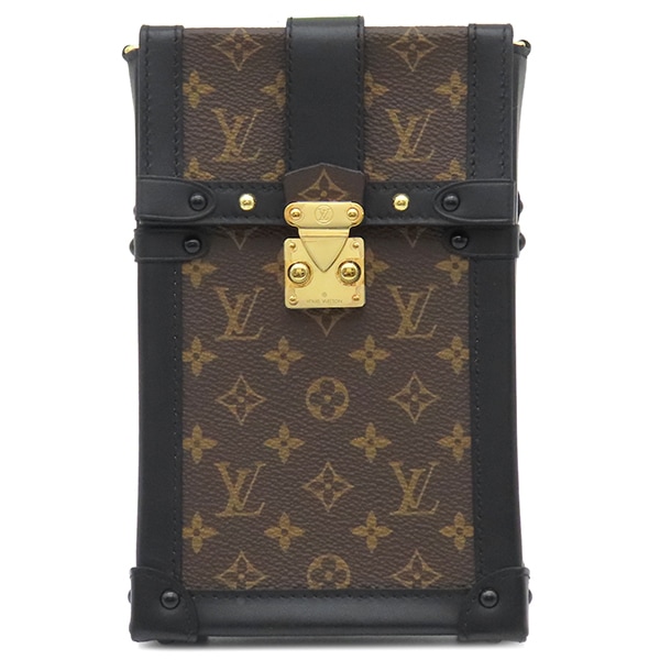ルイヴィトン LOUIS VUITTON ショルダーバッグ ポシェット トランク ヴェルティカル モノグラムキャンバス レザー モノグラム ゴールド金具 茶 黒 M63913 NZ2129【中古】 107,120円