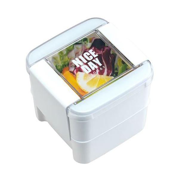 (5セット) 岩崎工業 イージーケアランチボックススクエア2段 WH B-1490WHX5