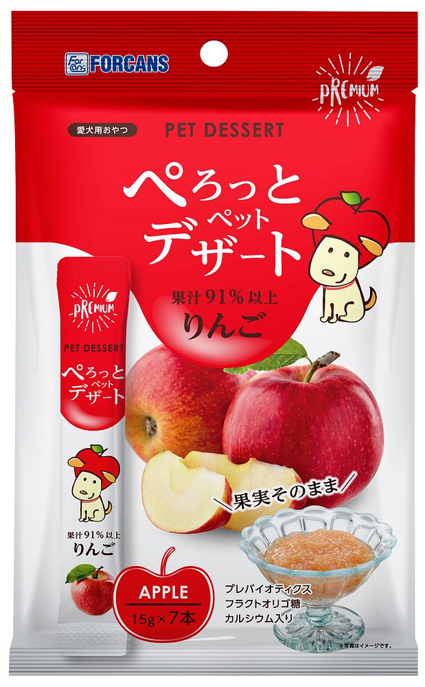（まとめ買い）フォーキャンス ぺろっとペットデザート りんご味 15gx7本 犬用おやつ [x8]
