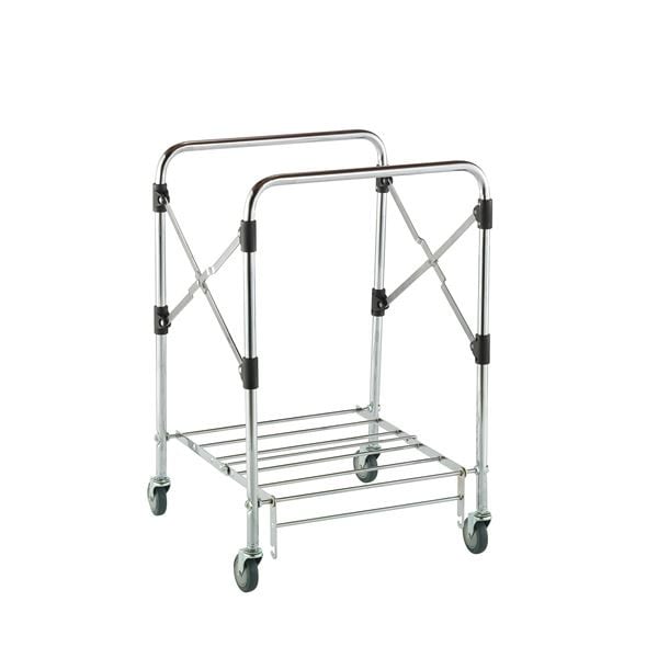 スタンディングカート/運搬カート 本体 小 φ75キャスター バンパー無し 折りたたみ式 連結式 業務用 工場 店舗