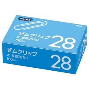 （まとめ）TANOSEE ゼムクリップ 大 28mm シルバー 1箱（100本） [x100セット]クリップ・結束用品