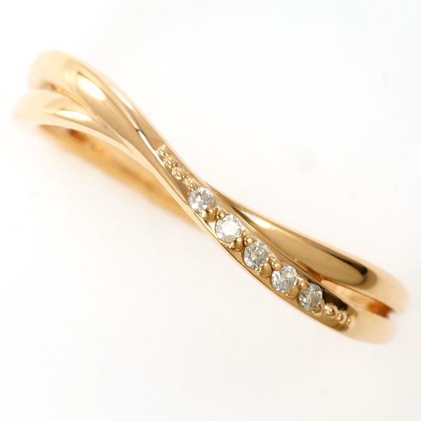 カナル4℃ K10PG リング 指輪 11号 ダイヤ 総重量約1.4g ジュエリー 中古