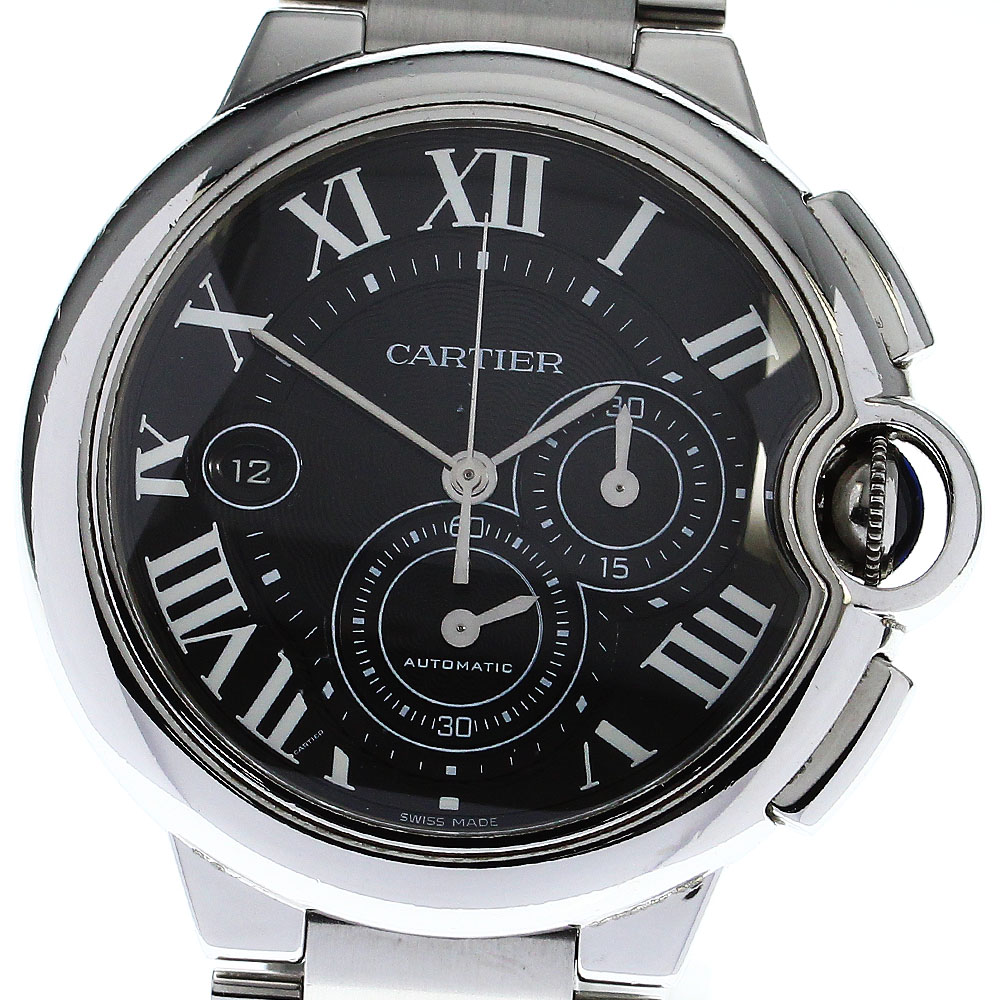 カルティエ CARTIER W6920025 バロンブルーLM クロノグラフ 自動巻き メンズ 箱・保証書付き_809083【中古】