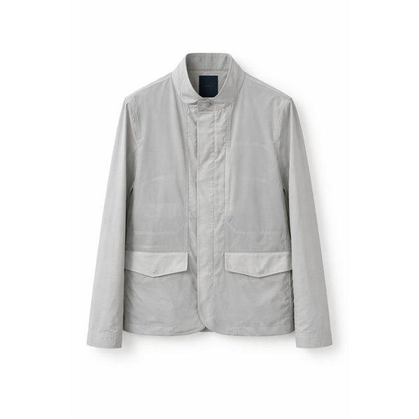 男性夏用薄手チャイナカラー ジャケット型 ショート 短い ジップアップジャンパー 2色