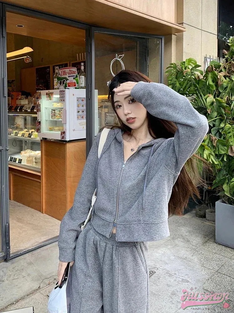 長袖セータージャケット ワイドレッグパンツ レディース 可愛い スウェット カジュアル 秋ファッション30%までに制限