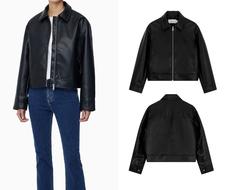 Faux Leather Jacket ( J224709-BEH)