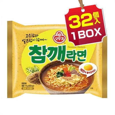 【まとめ買いがお得】ごまラーメン チャムケラーメン 1BOX = 115gx32個　韓国ラーメン