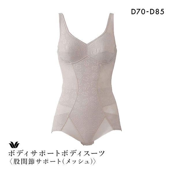 ワコール ボディサポートボディスーツ 股関節サポート メッシュ ノンワイヤー ソフト D Wacoa
