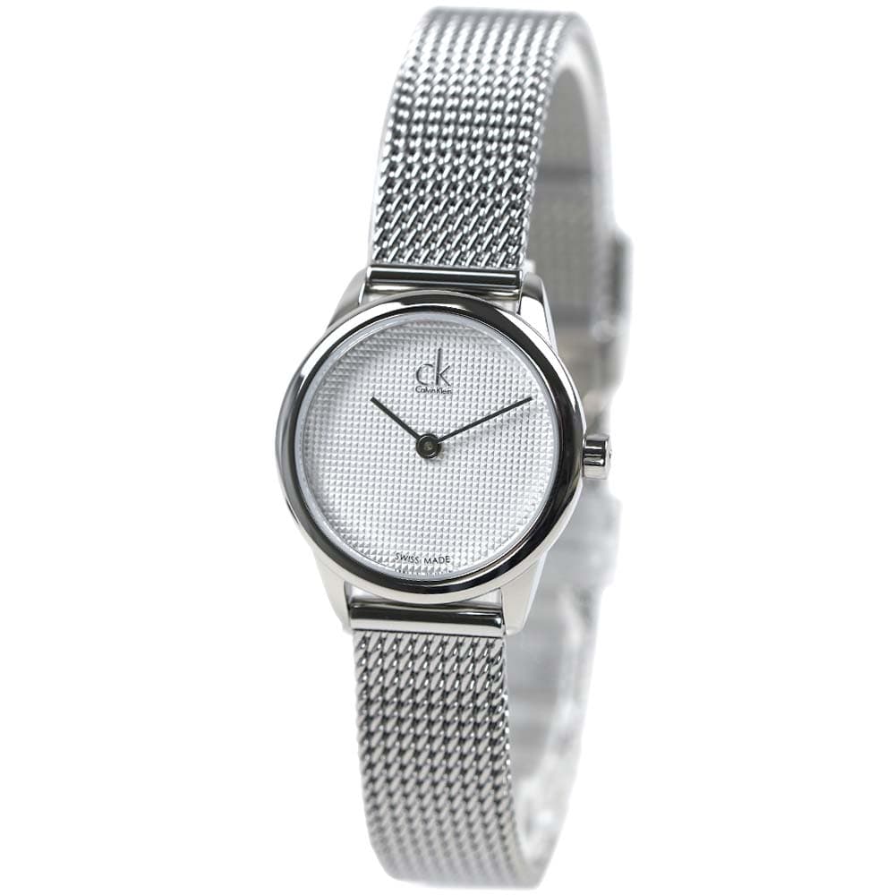 カルバンクライン 腕時計 レディース ステンレス メッシュベルト シルバー ホワイト Calvin Klein CK K3M2312Y