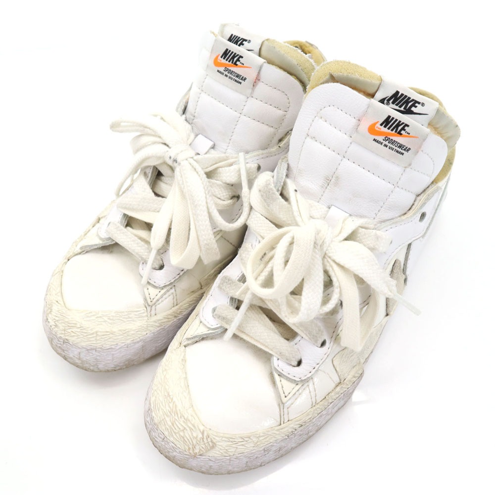 sacai サカイ コラボ ブレーザー ロー スニーカー 24 ホワイト DM6443-100 レディース 古着