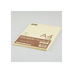 （まとめ） TANOSEE αエコカラーペーパーII A4 クリーム 少枚数パック 1冊（100枚） 15セット