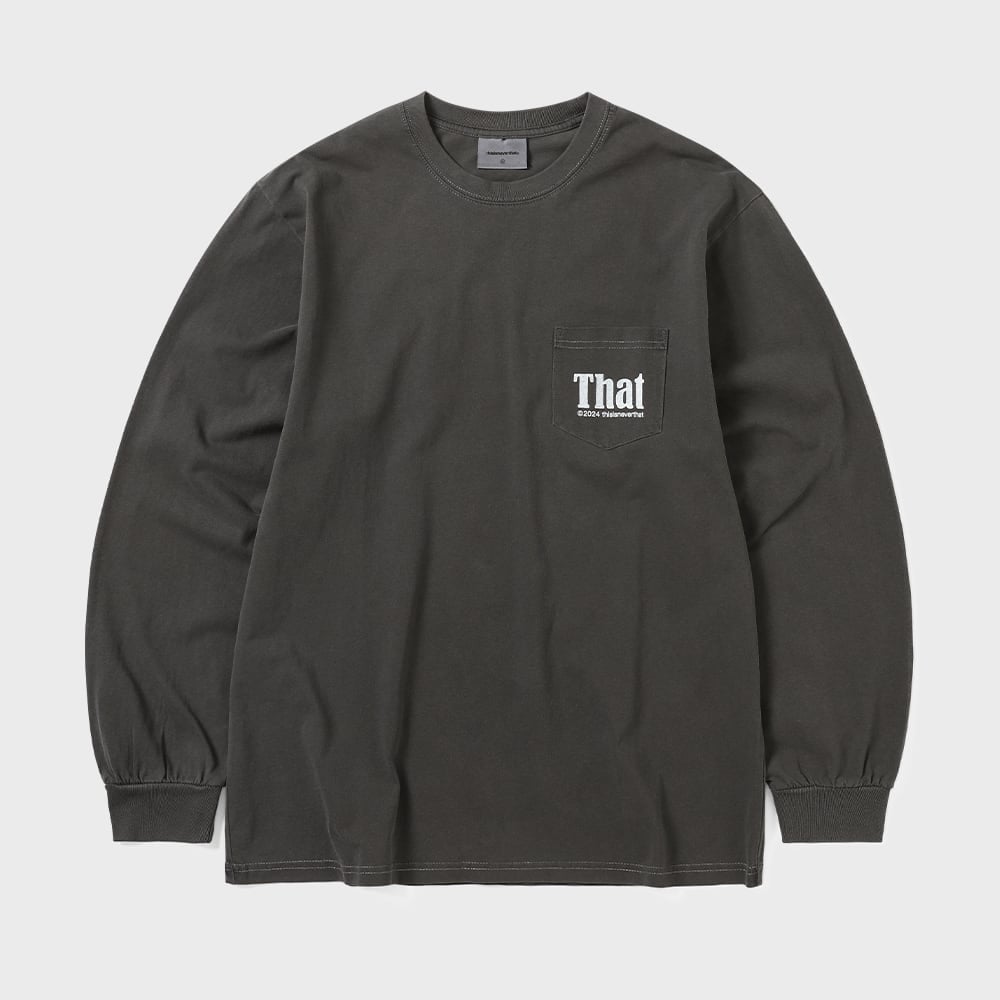 ディスイズネバーＤＥＮＴ That Pocket L/S Tee Charcoal