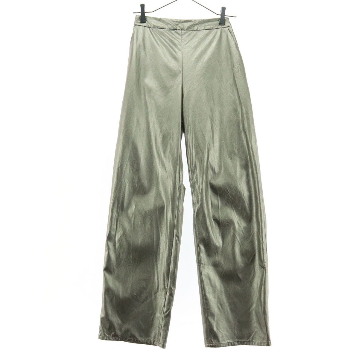 美品 ロングパンツ S ゴールド レディース 古着